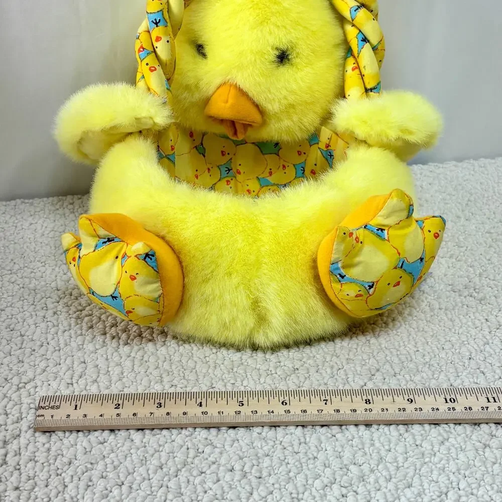 Plush Yellow Chick Easter Basket VTG Kids of America